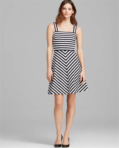 michael michael kors striped off shoulder dress|Michael Kors Striped Off.